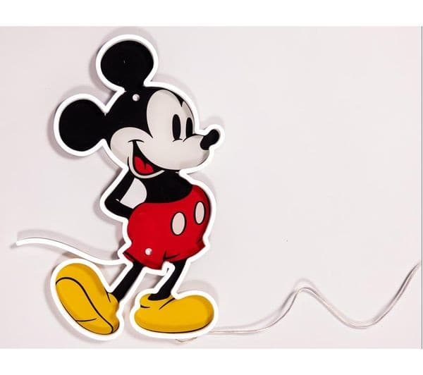 YELLOWPOP Disney Mickey Mouse LED Wall Lamp - Clear & White - Image 1