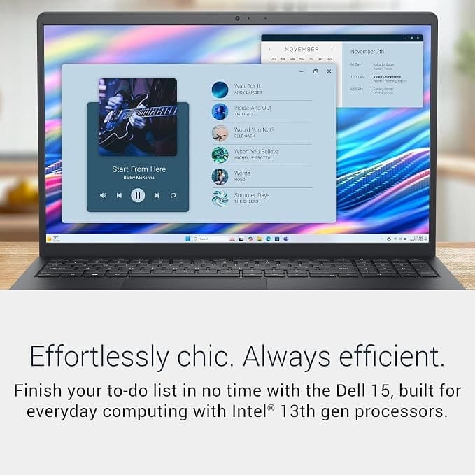 Dell 15 DC15250 Laptop 15.6" FHD 120Hz, Intel Core i5-1334U, 16GB RAM, 512GB SSD, Windows 11 Home, Carbon Black - Image 2