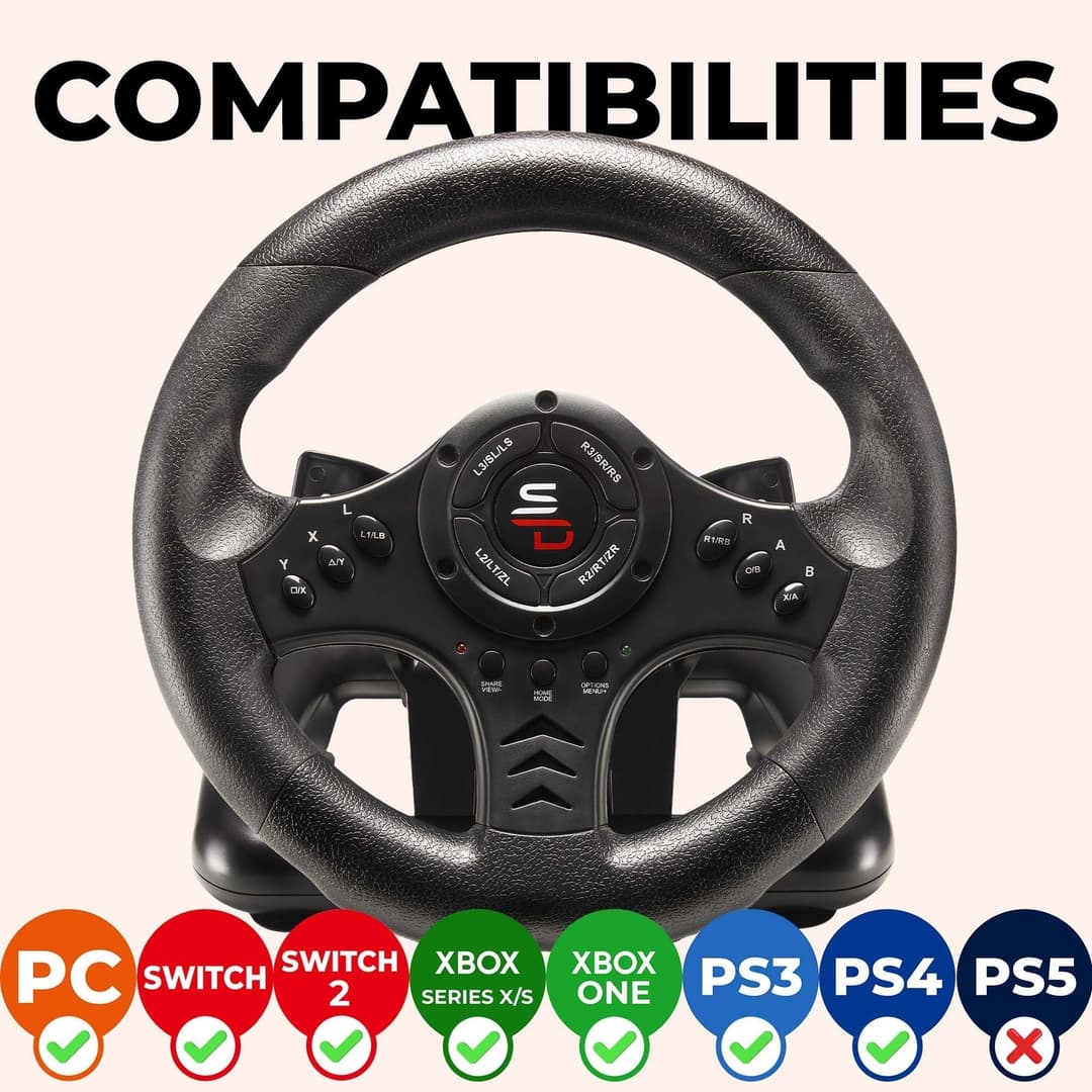 Subsonic Superdrive SV450 Steering Wheel for Switch 2, Switch, PS4 & Xbox - Image 3