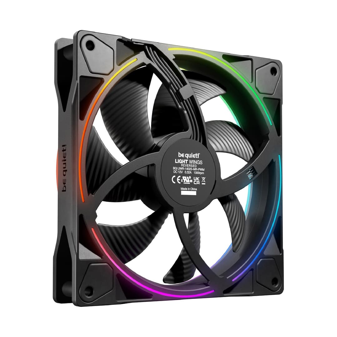 be quiet! Light Wings 140mm ARGB Reverse PWM Case Fan - Black - Image 3