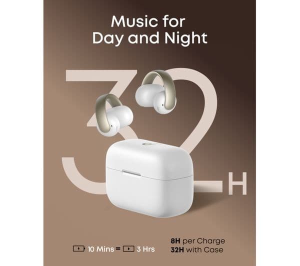 soundcore AeroClip Open-Ear Clip-On Wireless Earbuds - Champagne White - Image 9