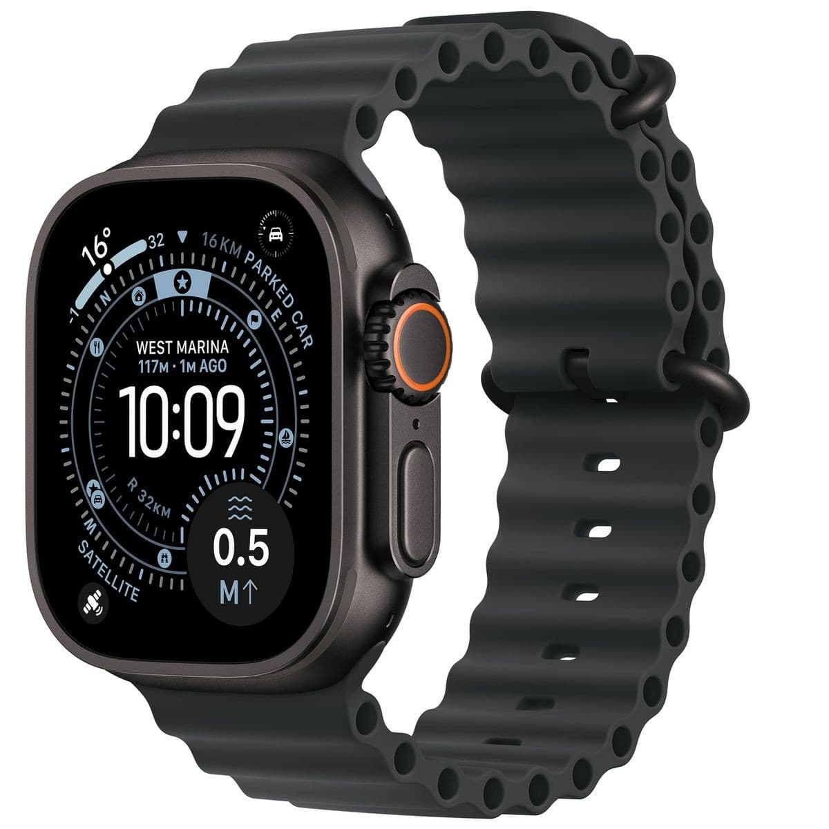 Apple Watch Ultra 3 GPS + Cellular 49mm Black Titanium Case with Black Ocean Band