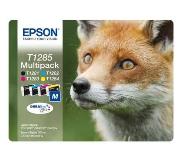 EPSON Fox T1285 Cyan, Magenta, Yellow & Black Ink Cartridges - Multipack - Image 1