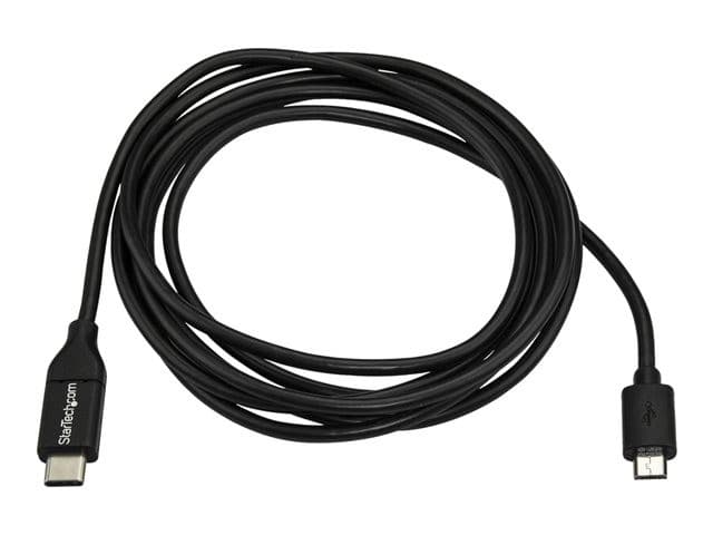 StarTech.com USB2CUB1M 1m USB-C to Micro-USB Cable (USB 2.0) - Black - Image 2