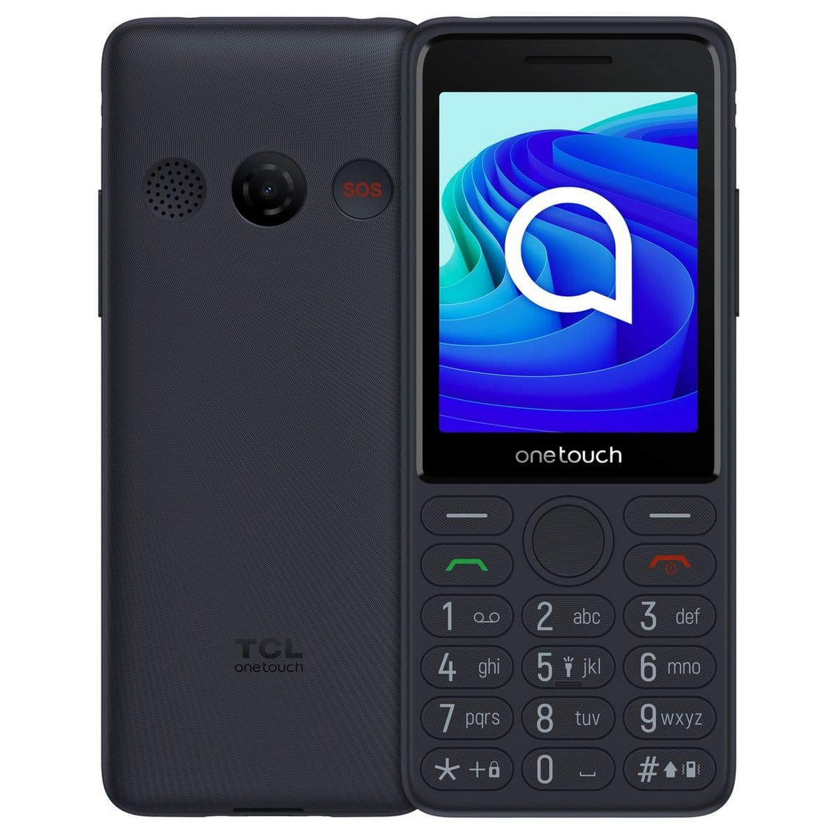 TCL onetouch 4042S 4G Dual SIM Mobile Phone 2.8 inch 48MB RAM 128MB Storage with Charging Cradle - Black