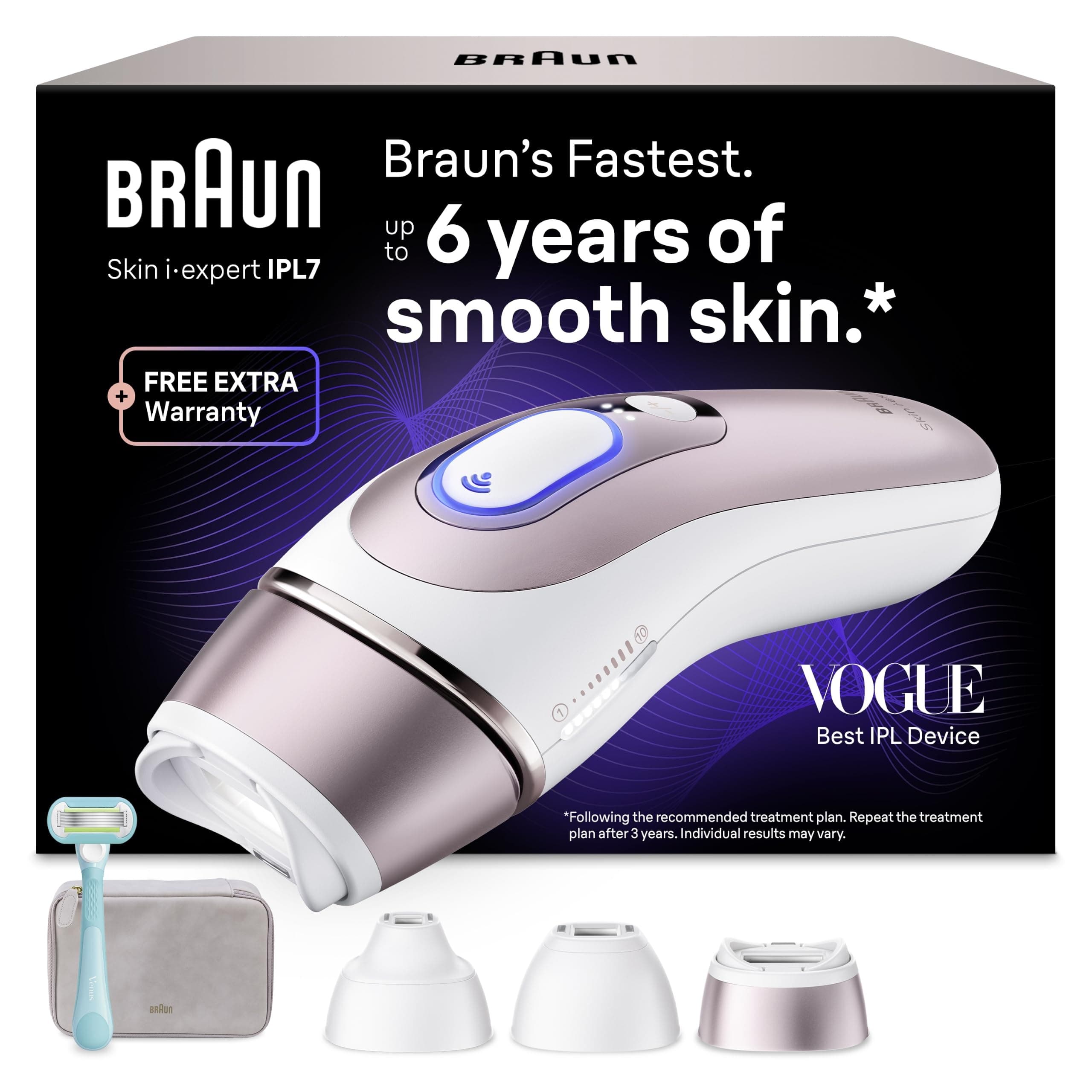 Braun Smart IPL Skin i-Expert Hair Removal Device PL7321 - White/Rose Gold