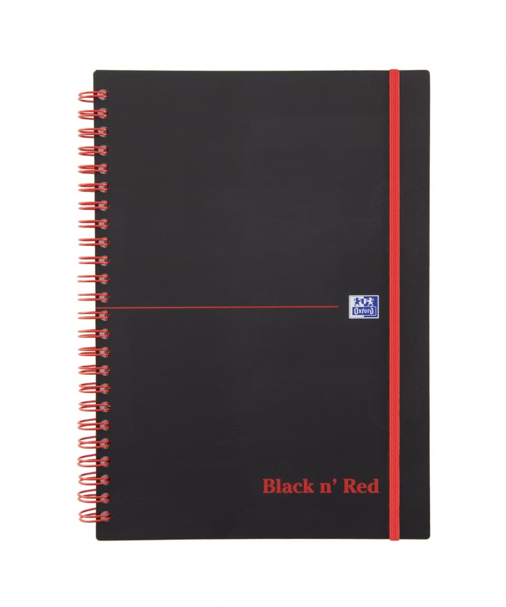 Black n` Red Wirebound Ruled Polypropylene Notebook A5 Pack of 5 - Image 1