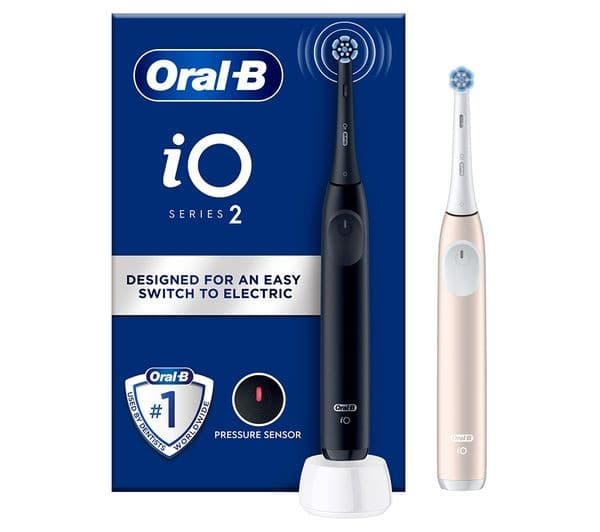 Oral-B iO2 Electric Toothbrush - Night Black & Calm Pink, Duo Pack - Image 9