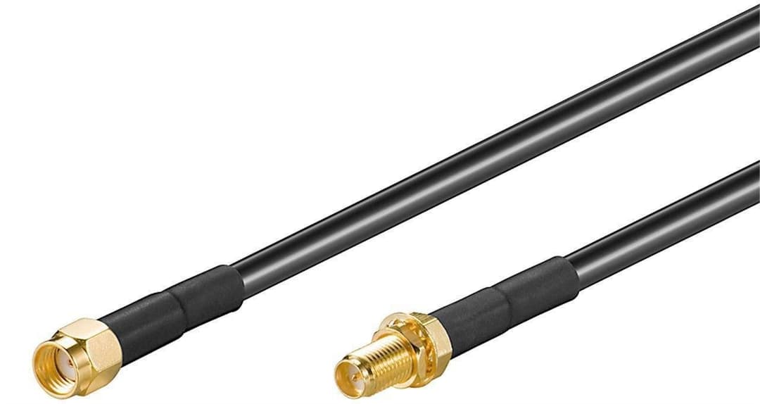 Goobay WLAN Antenna Extension Cable RP-SMA Plug to RP-SMA Jack - 1m - Image 1