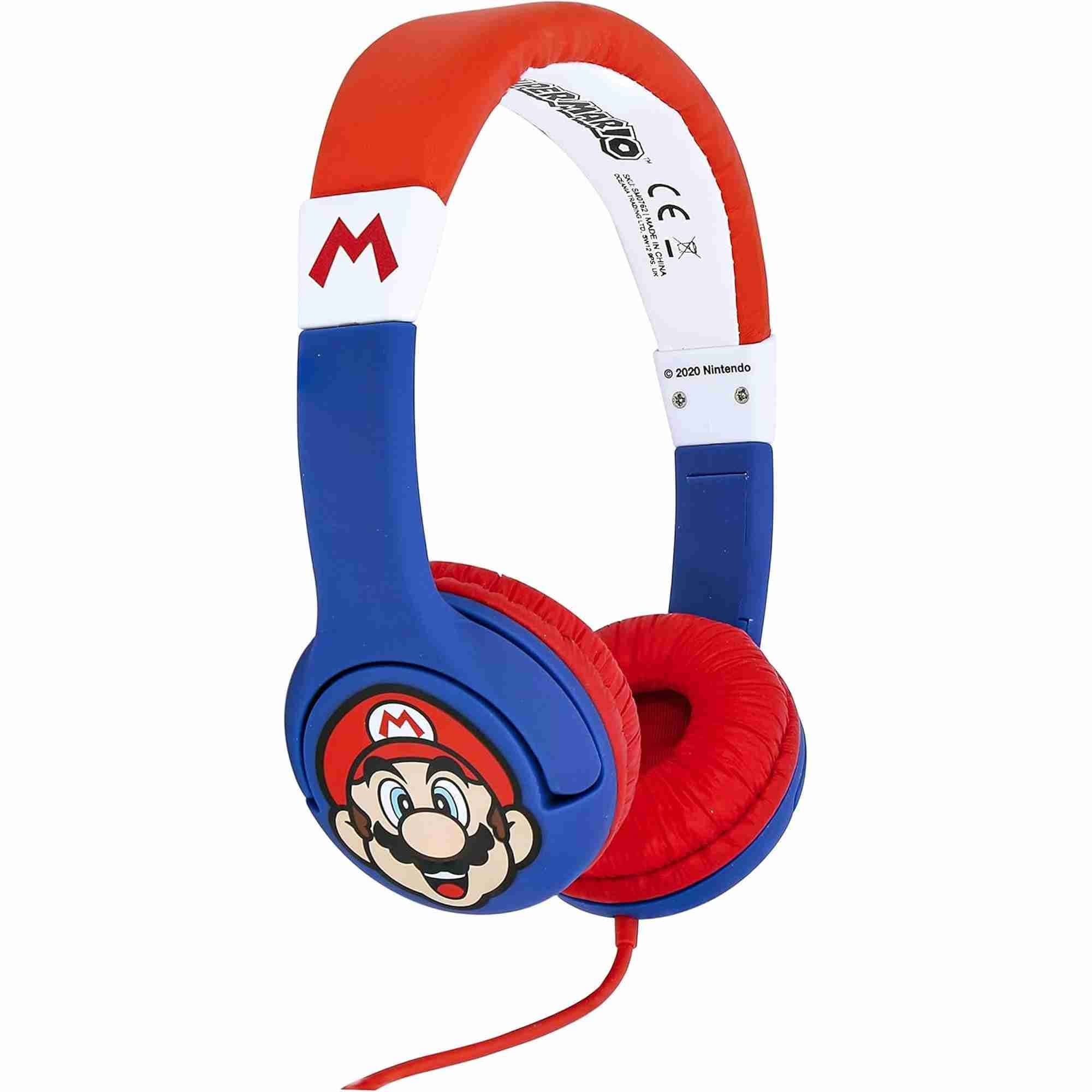 Super Mario Wired Blue Kids Headphones