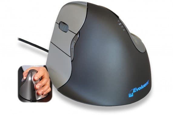 BakkerElkhuizen Evoluent4 Left-Handed Wired Vertical Mouse (Medium) - Black/Grey - Image 1