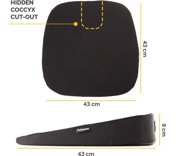 Fellowes Breyta Wedge Seat Cushion with Cover - Black (100119849) - Image 6