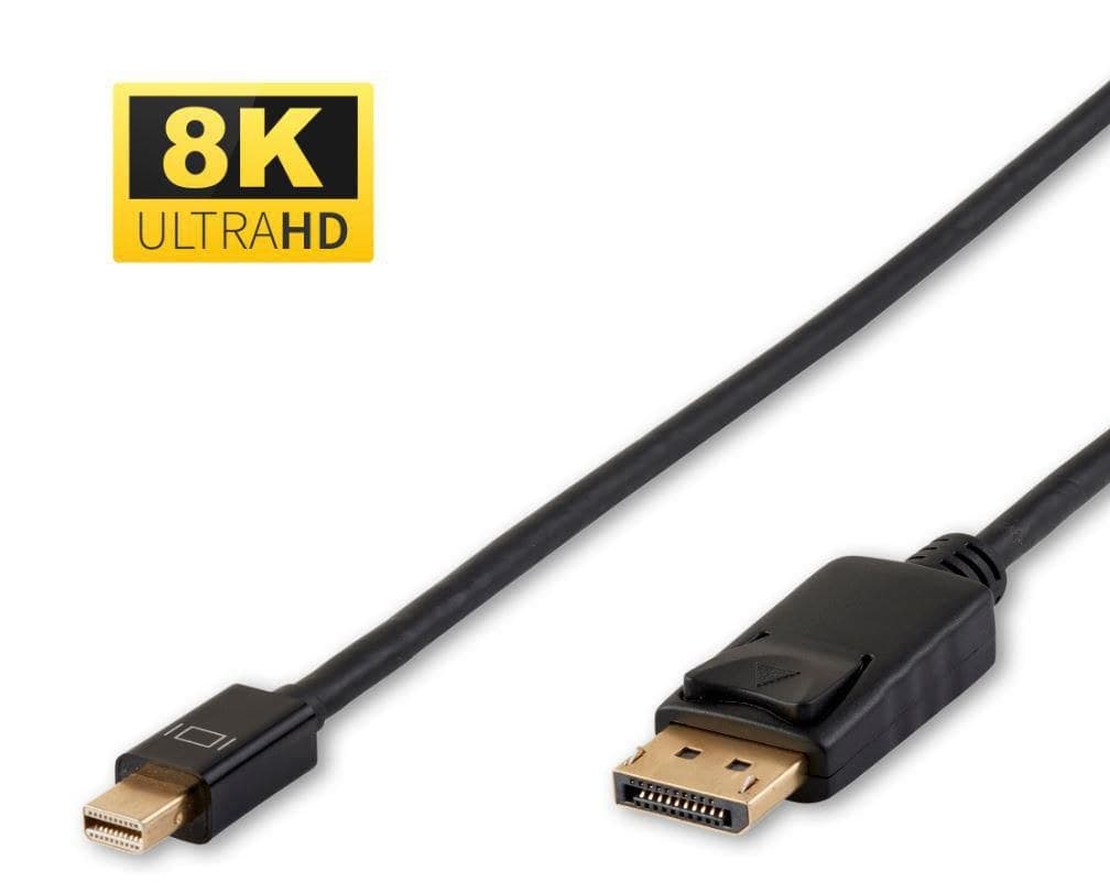 Microconnect 8K Mini DisplayPort 1.4 to DisplayPort Cable 1m Black - Image 1