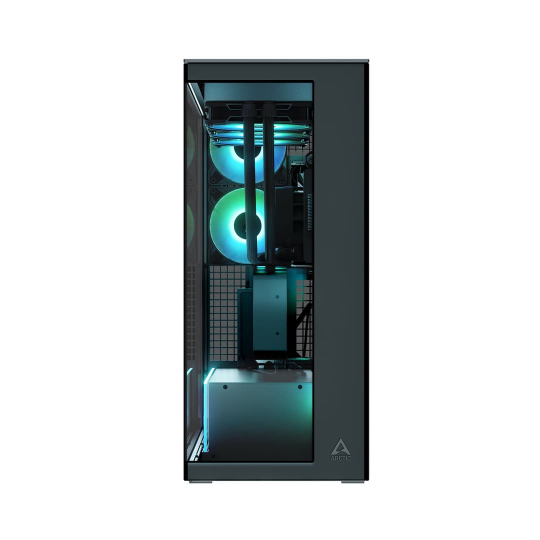 Arctic Xtender ARGB Tempered Glass E-ATX Mid Tower PC Case - Mirror With Vertical GPU Mount - Black - Image 8