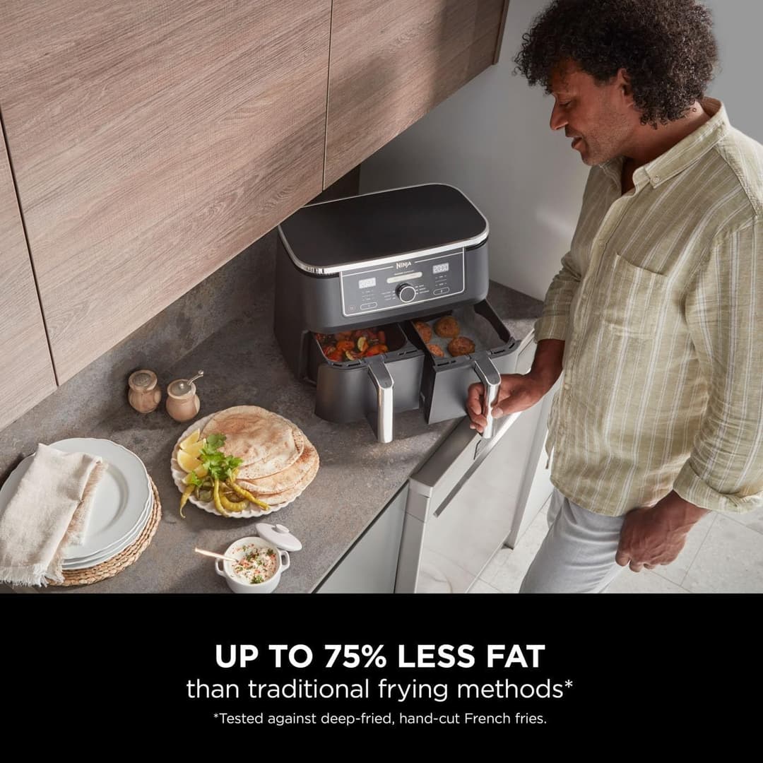 Ninja Foodi MAX Dual Zone AF400UK 9.5L 2-Drawer Air Fryer 2470W - Black - Image 6