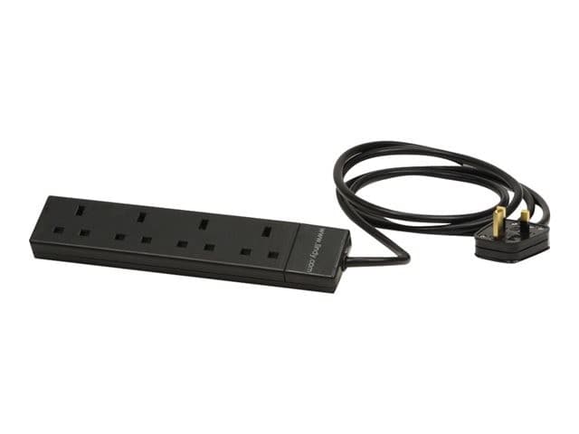 Lindy 4-Way UK Power Strip with 2m Cord - Black - Image 2