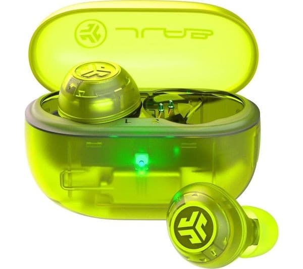 JLab Go Pop ANC True Wireless Earbuds - Transparent Neon Green