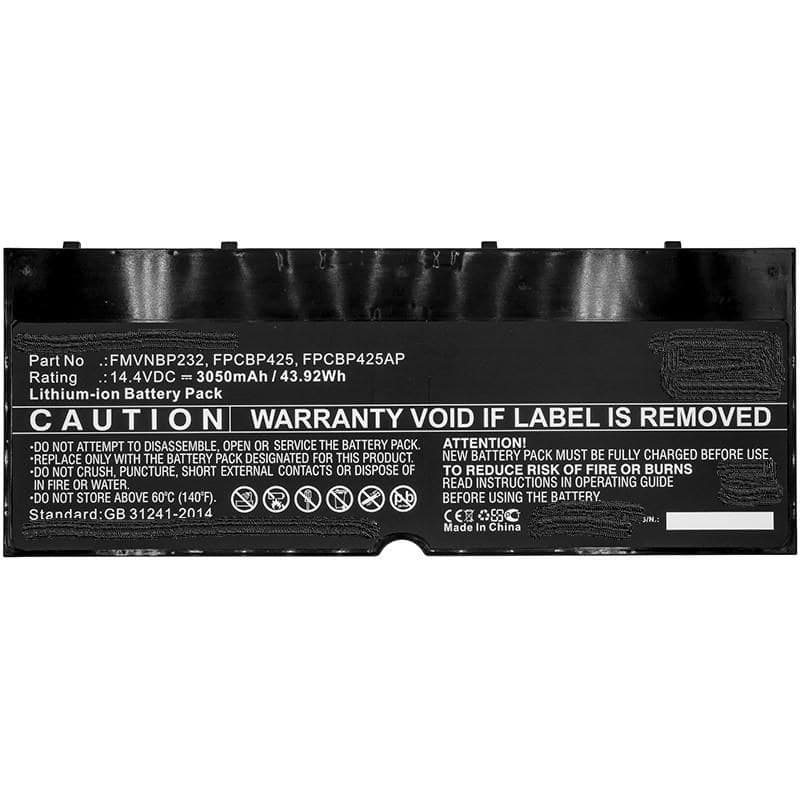 CoreParts MBXFU-BA0027 Replacement Laptop Battery for Fujitsu LifeBook T904/T935/U745, 14.4V 3050mAh 44Wh Li-Pol, Black