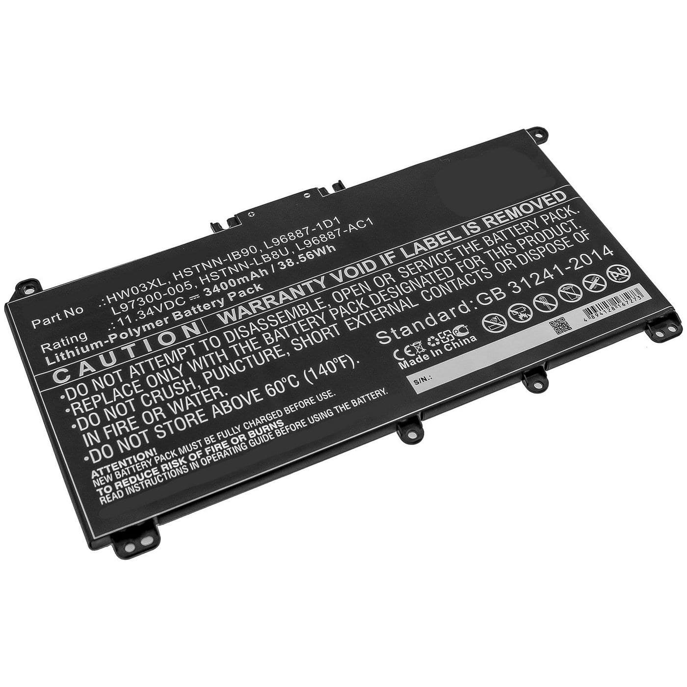 CoreParts MBXHP-BA0282 Replacement Laptop Battery for HP Pavilion 15-eg0000 Series, 11.34V 3400mAh 38.56Wh Li-Polymer