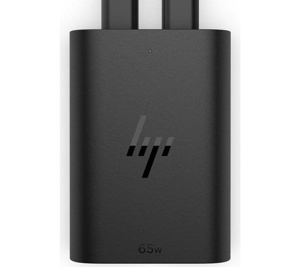 HP 65W GaN USB-C Laptop Charger (600Q7AA) - Black - Image 1