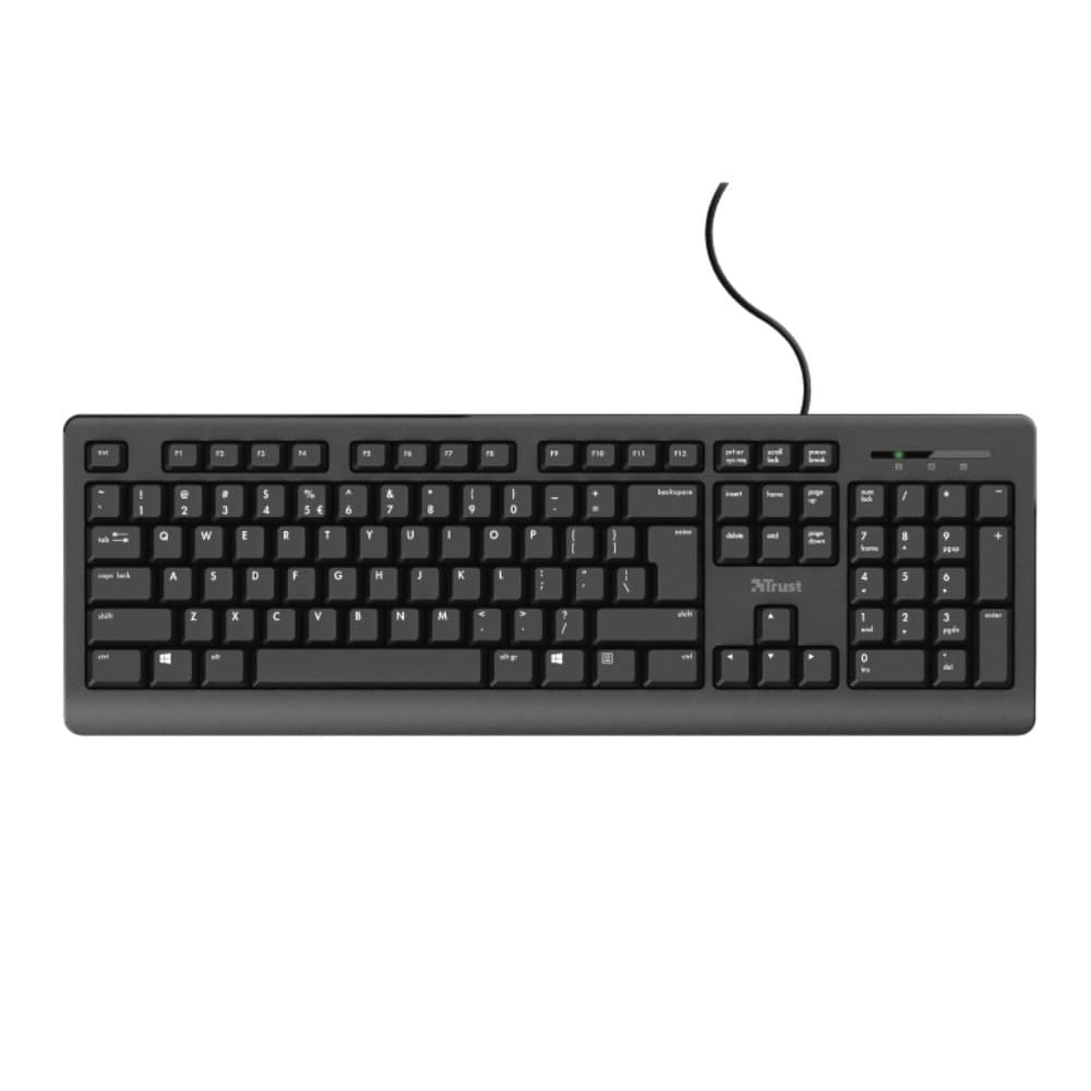 Trust TK-150 Universal Silent USB QWERTY UK English Keyboard - Black - Image 1