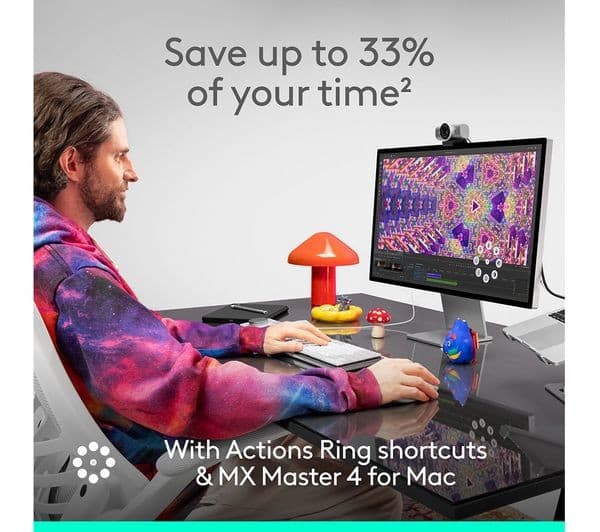 Logitech MX Master 4 for Mac Wireless Mouse - Space Black - Image 3