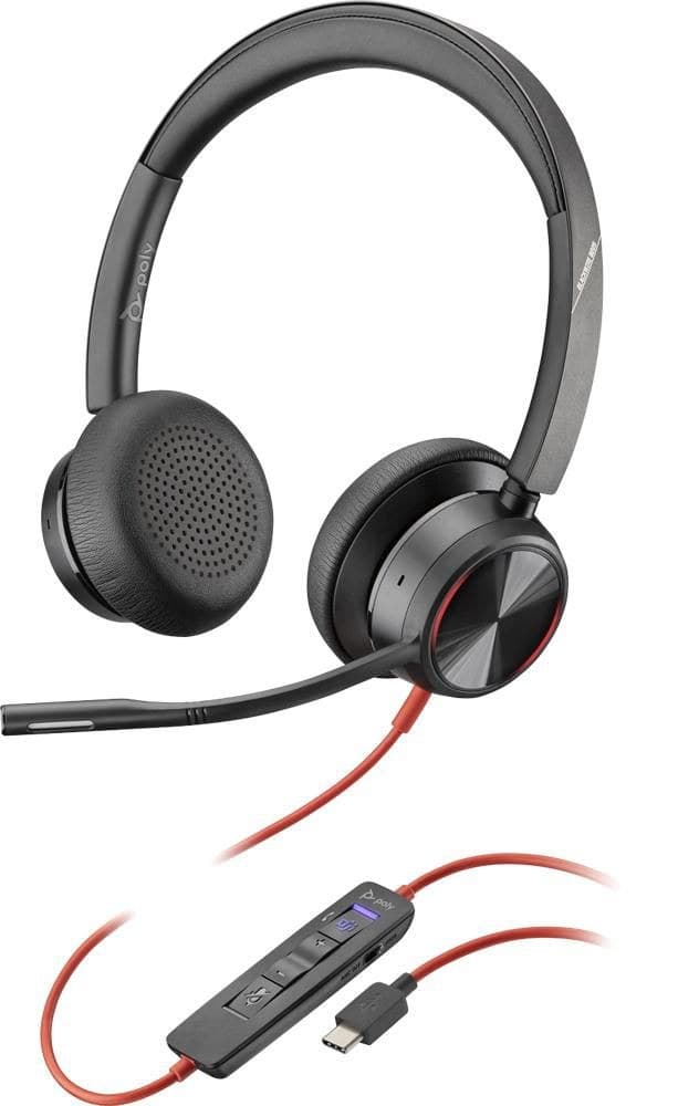 Poly Blackwire 8225 Wired Stereo ANC Headset, USB-C - Black - Image 1