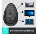 Logitech MX Vertical Ergonomic Wireless Mouse (910-005448) - Bluetooth / USB Receiver - Graphite thumbnail 9