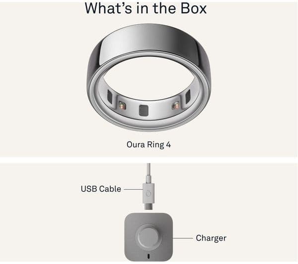 Oura Ring 4 Smart Ring - Silver, Size 5 - Image 10