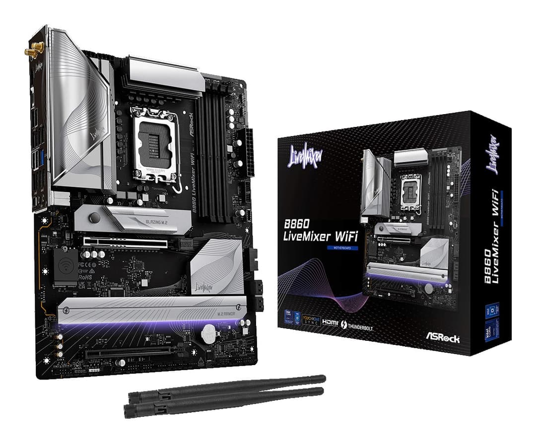 ASRock B860 LiveMixer WiFi Intel B860 LGA 1851 (Socket V1) DDR5 ATX Motherboard - Image 6