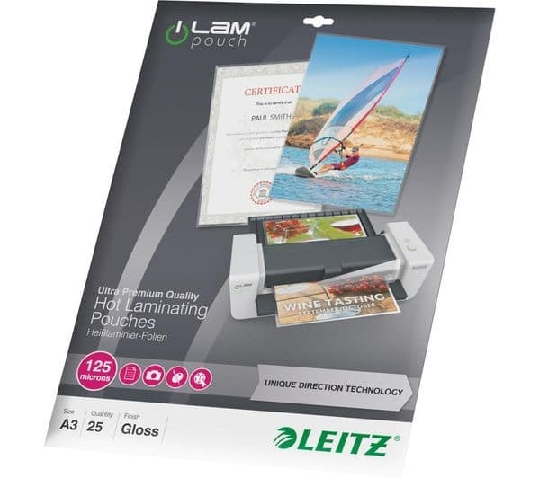 LEITZ iLAM Gloss Laminating Pouches A3 125 Micron - Pack of 25 - Image 4