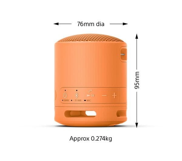 Sony SRS-XB100 Portable Wireless Speaker - Orange - Image 2