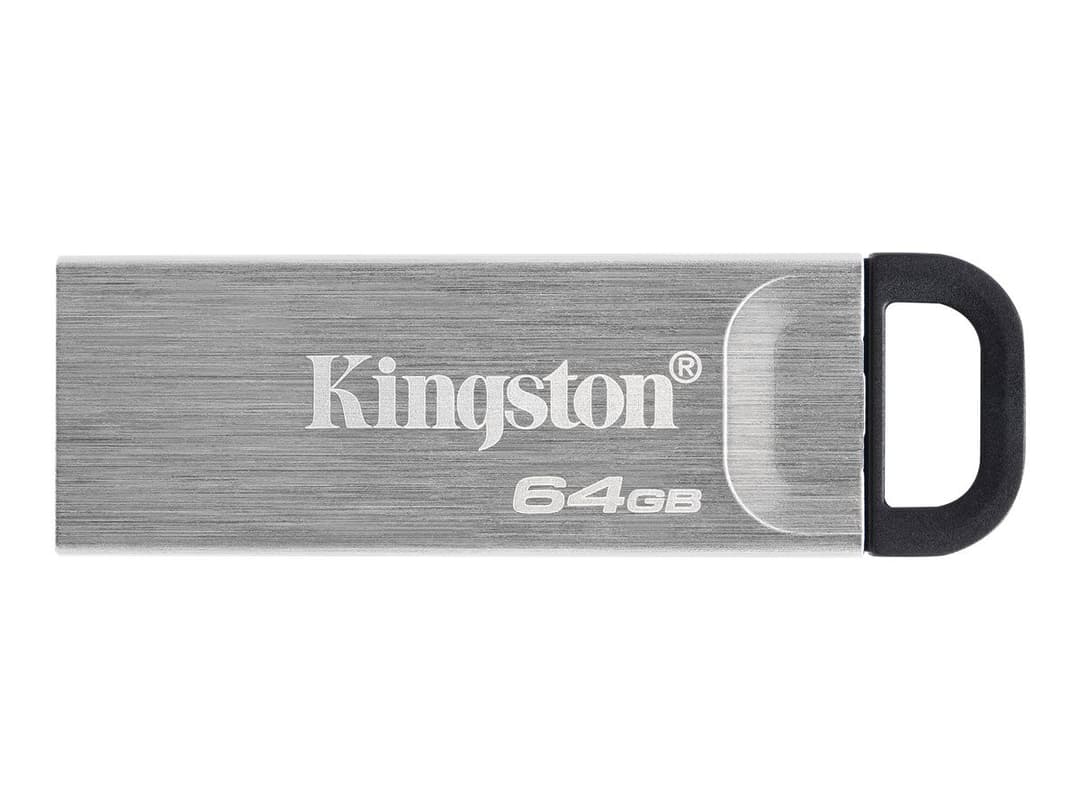 Kingston DataTraveler Kyson USB 3.2 Gen 1 Metal Flash Drive 64GB - Silver - Image 1