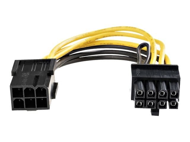 StarTech 6 Pin to 8 Pin PCIe Power Adapter Yellow - Image 2
