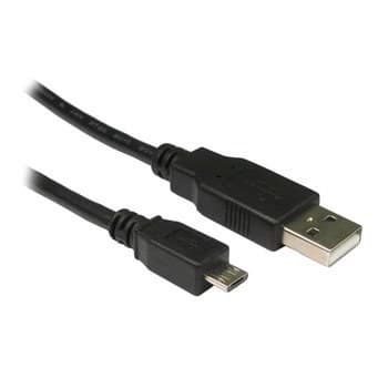 Cables Direct 0.5m USB 2.0 Type A to Micro B Cable in Black - Image 1