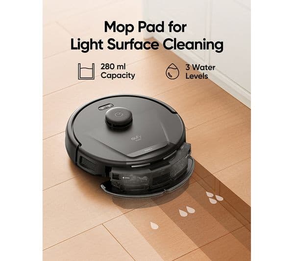 EUFY L60 Hybrid Robot Vacuum Cleaner & Mop with Self-Empty Station - Black - Image 9