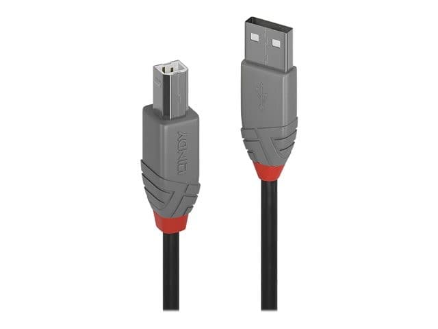 Lindy 0.2m USB 2.0 Type A to B Cable, Anthra Line, Black - Image 4
