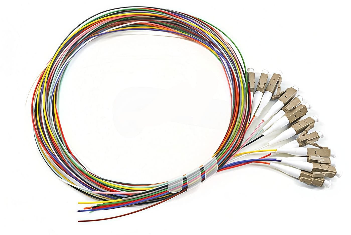 Lanview Pigtail LC/UPC 50/125 OM4 Multimode Fibre, 2m PVC, Easy Strip, 12 Colours, 12pcs/Pack