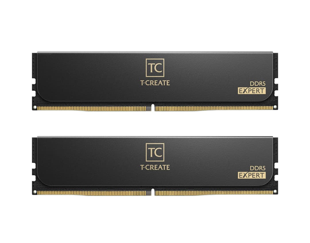 Team Group T-CREATE EXPERT 32GB (2 x 16GB) DDR5 6000MHz CL30 Desktop Memory Kit - Black (CTCED532G6000HC30DC01) - Image 1
