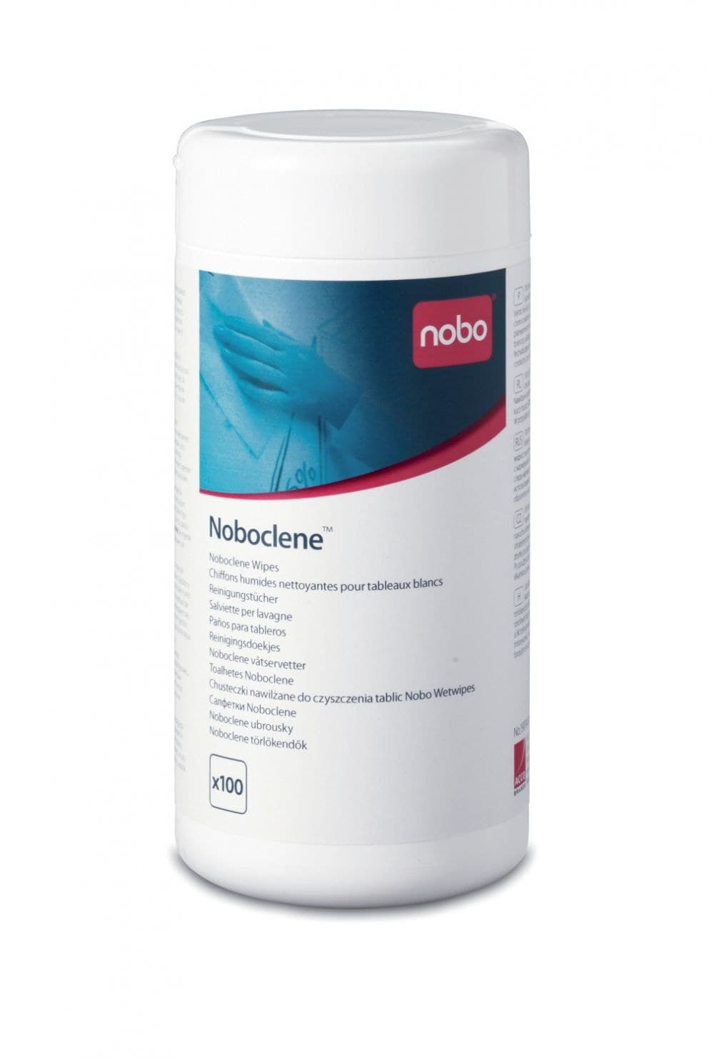 Nobo 1901438 Noboclene Cleaning Wipes Tub of 100 - Image 1