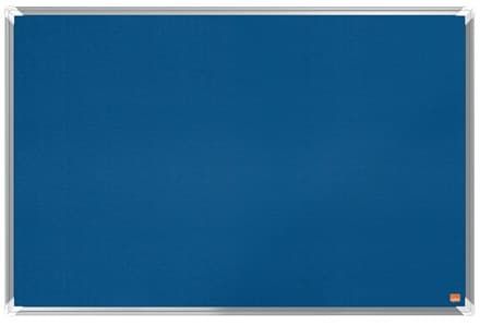 Nobo Premium Plus Blue Felt Notice Board with Aluminium Trim - 900 x 600mm - Image 1