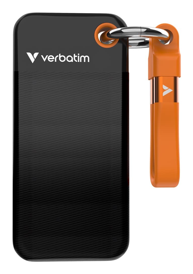 Verbatim Pocket SSD USB 3.2 Gen 2 128GB - Black/Orange - Image 2