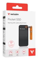 Verbatim Pocket SSD USB 3.2 Gen 2 128GB - Black/Orange thumbnail 4