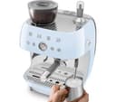 Smeg EGF03PBUK 50's Style Espresso Coffee Machine with Grinder - Pastel Blue thumbnail 2