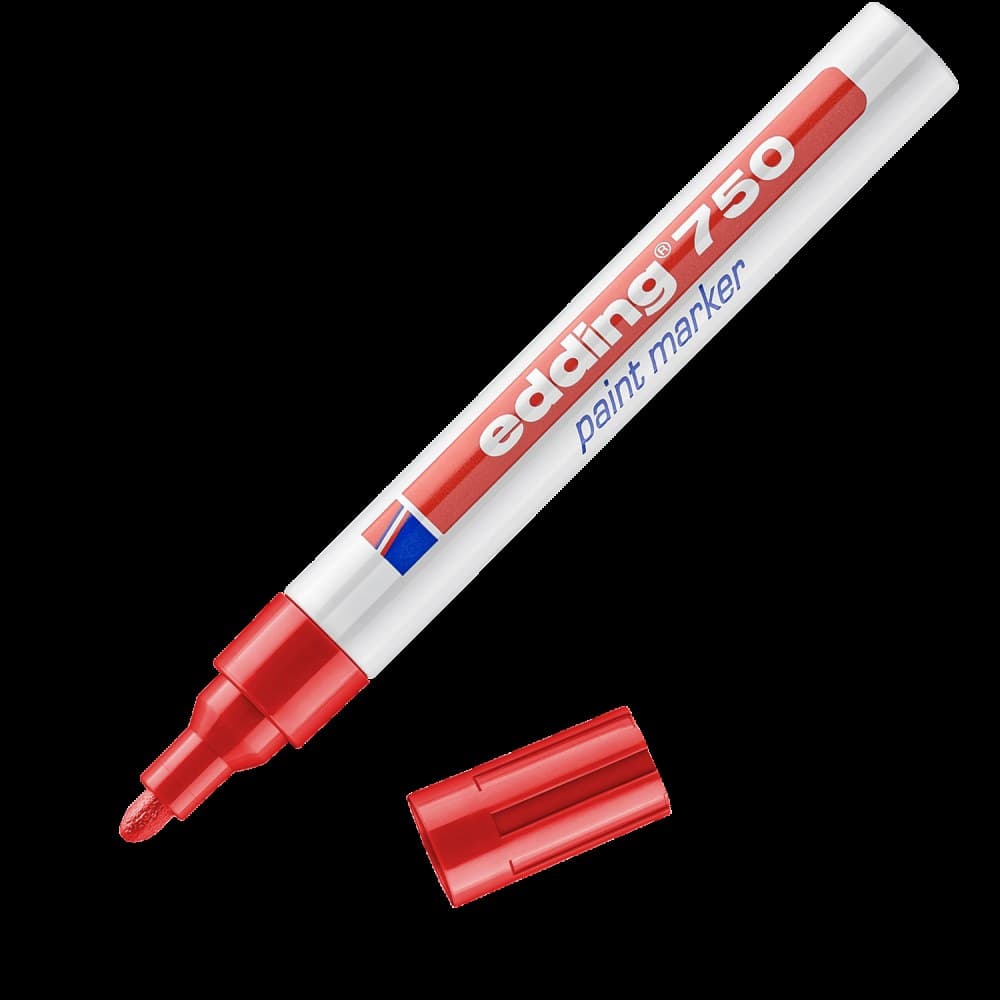 edding 750 Paint Marker Round Nib 2-4mm - Red - Box of 10 - Image 1