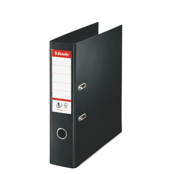 Esselte No.1 VIVIDA A4 75mm Polypropylene Lever Arch File (Pack of 10) - Black - Image 1