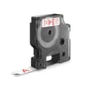 DYMO D1 Label Tape 12mm x 7m - Red on White thumbnail 2