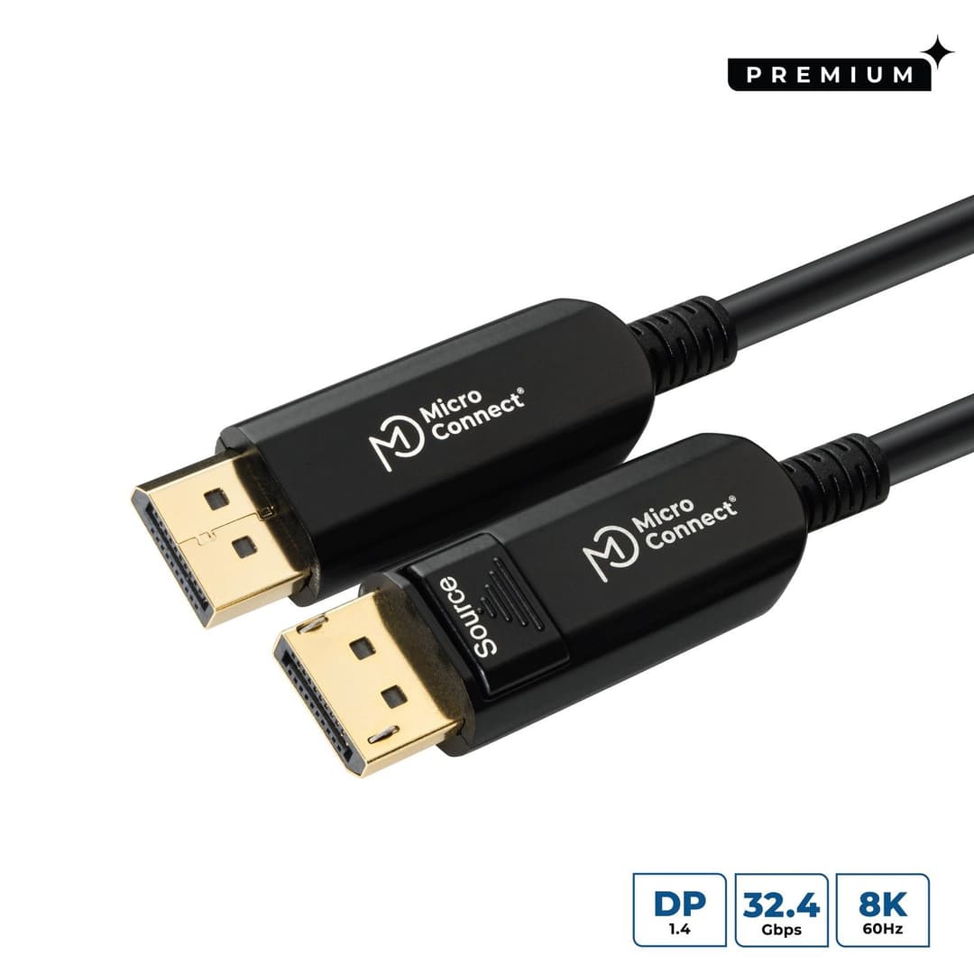 Microconnect Premium Optical Fibre DisplayPort 1.4 Cable 8K@60Hz 15m - Image 1