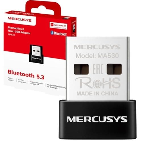MERCUSYS MA530 Bluetooth 5.4 Adapter for PC, USB Bluetooth Dongle Nano Receiver, BLE Technology, Long Range, Plug & Play, Support Windows 11-10-8.1-8-7 - Image 1