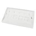 NewLink 2-Gang 4-Way Cat6 RJ45 Faceplate with Four 50 x 25 Modules, UK Specification - White thumbnail 2